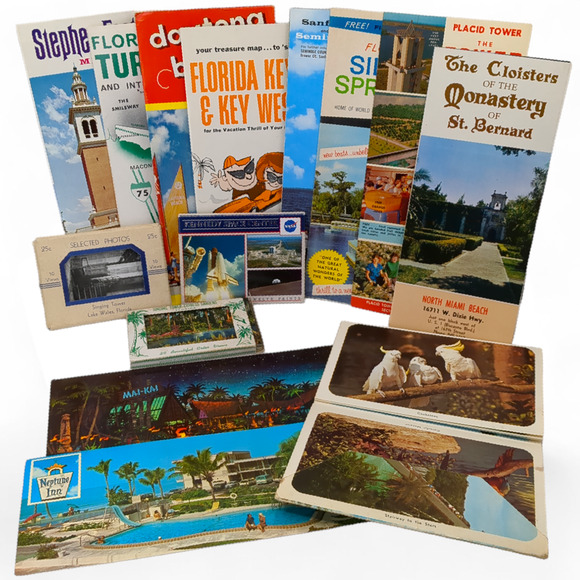 Souvenir View Travel Brochure Long Postcard Florida Vintage Roadside Attractions - Picture 1 of 8